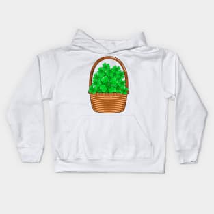 st patricks day shamrock basket Kids Hoodie